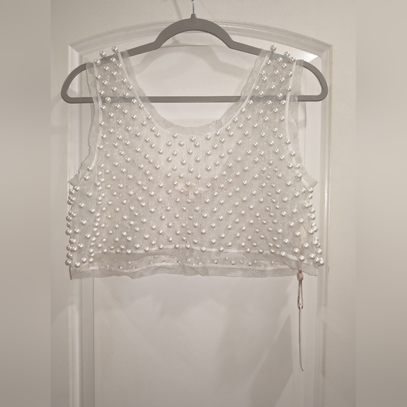 13. NWT LOVESHACKFANCY DENITA PEARL TOP - Picture 7 of 9